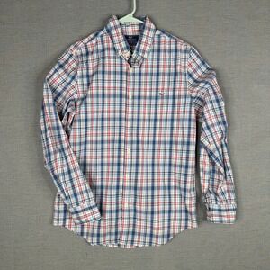 Vineyard Vines Mens Medium Slim Fit Tucker Shirt Blue Red Plaid Button Down